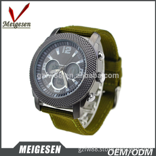 Luxury digital and quartz movement watches canvas strap multifunction wristwatches for man